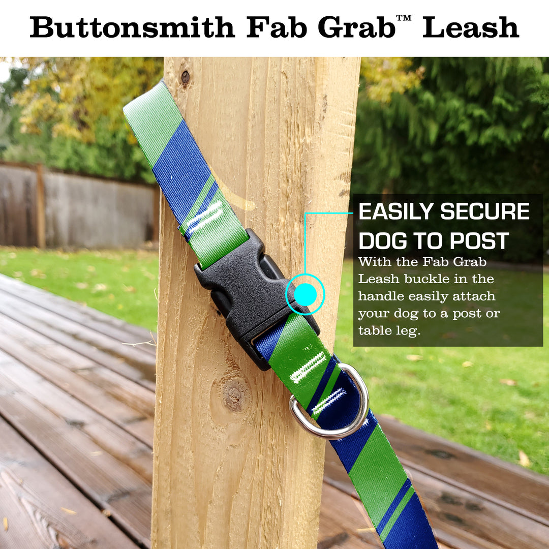 Sporty Blue Green Fab Grab Leash - Made in USA