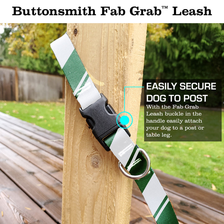 Sporty Green White Fab Grab Leash - Made in USA