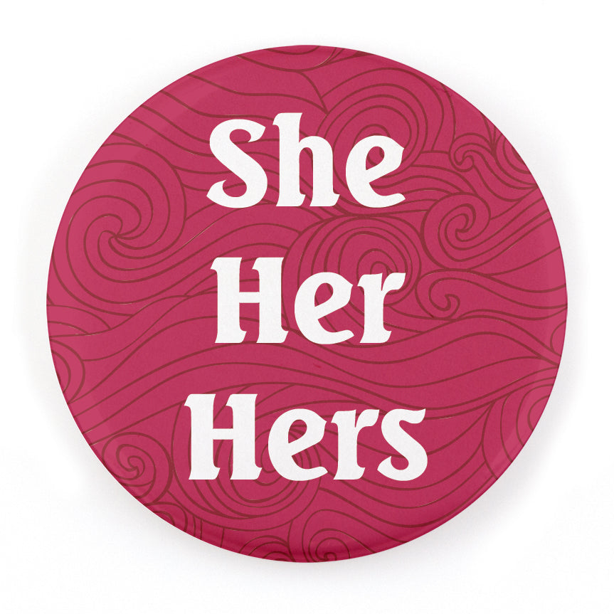 Waves 1.25" Pronoun Buttons