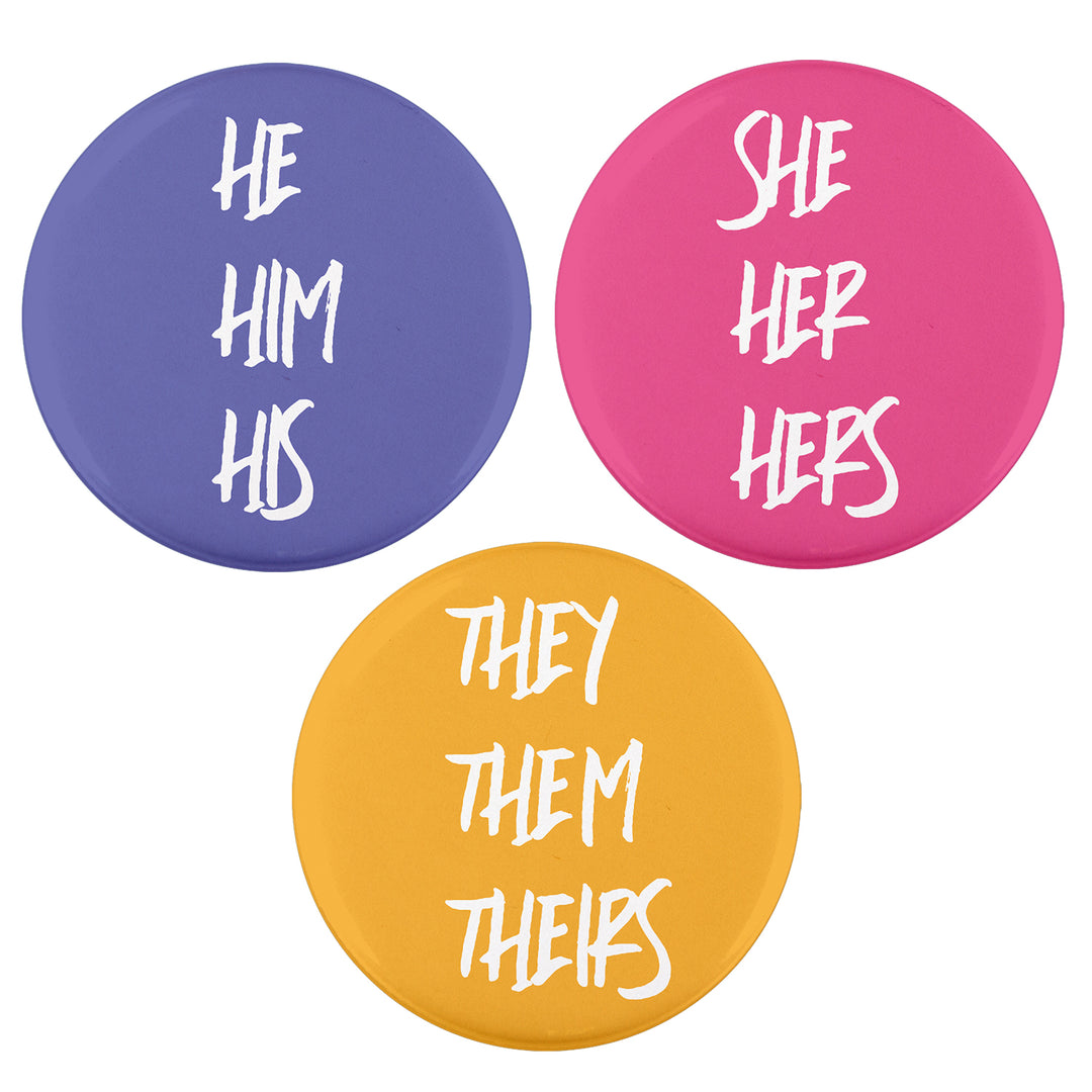 Handwritten 1.25" Pronoun Buttons