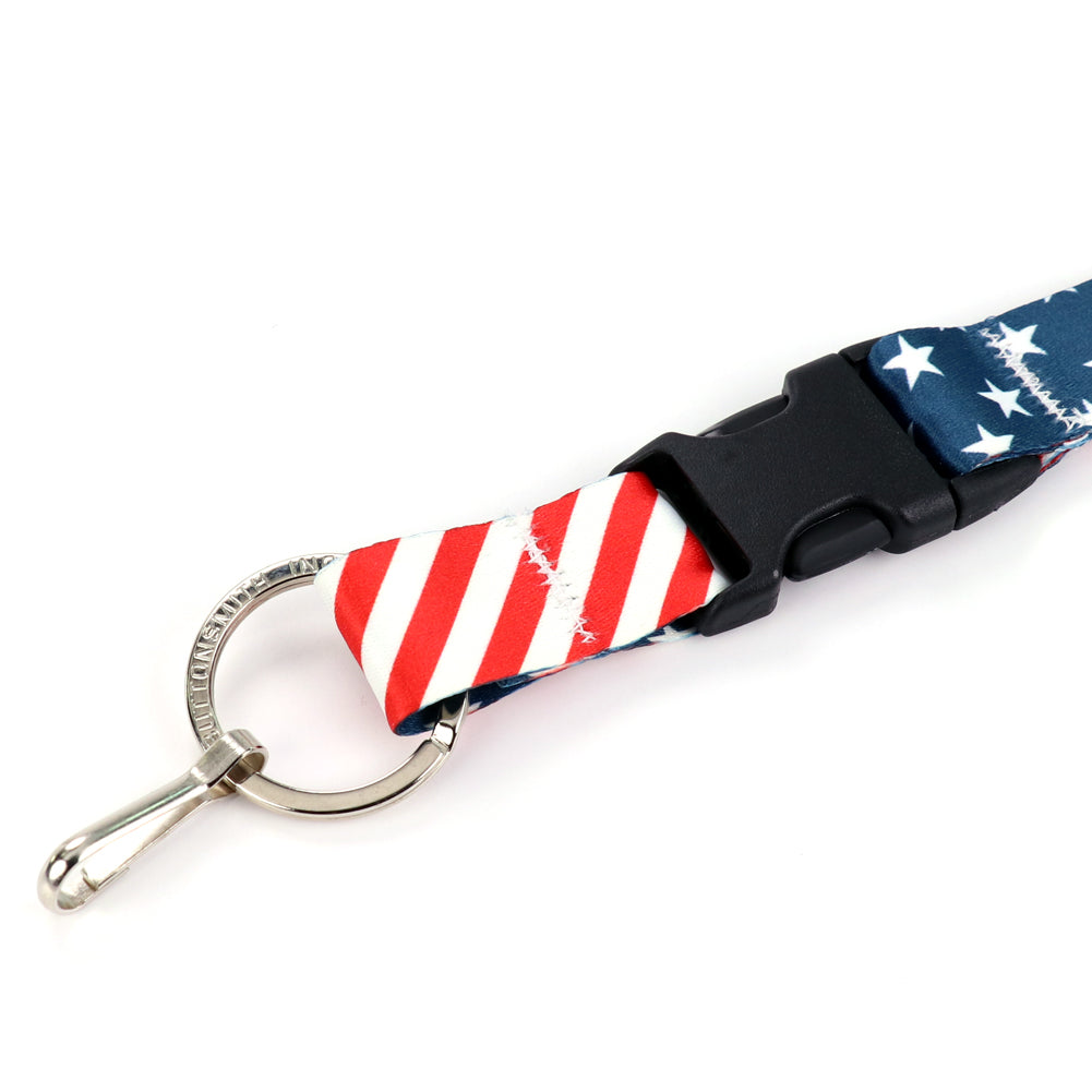 Buttonsmith Stars & Stripes Breakaway Lanyard - Made in USA - Buttonsmith Inc.