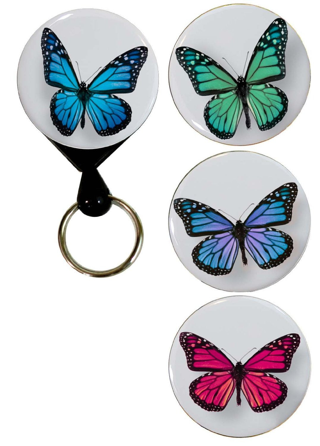 Buttonsmith® Butterflies Tinker Reel® Badge Reel – Made in USA - Buttonsmith Inc.