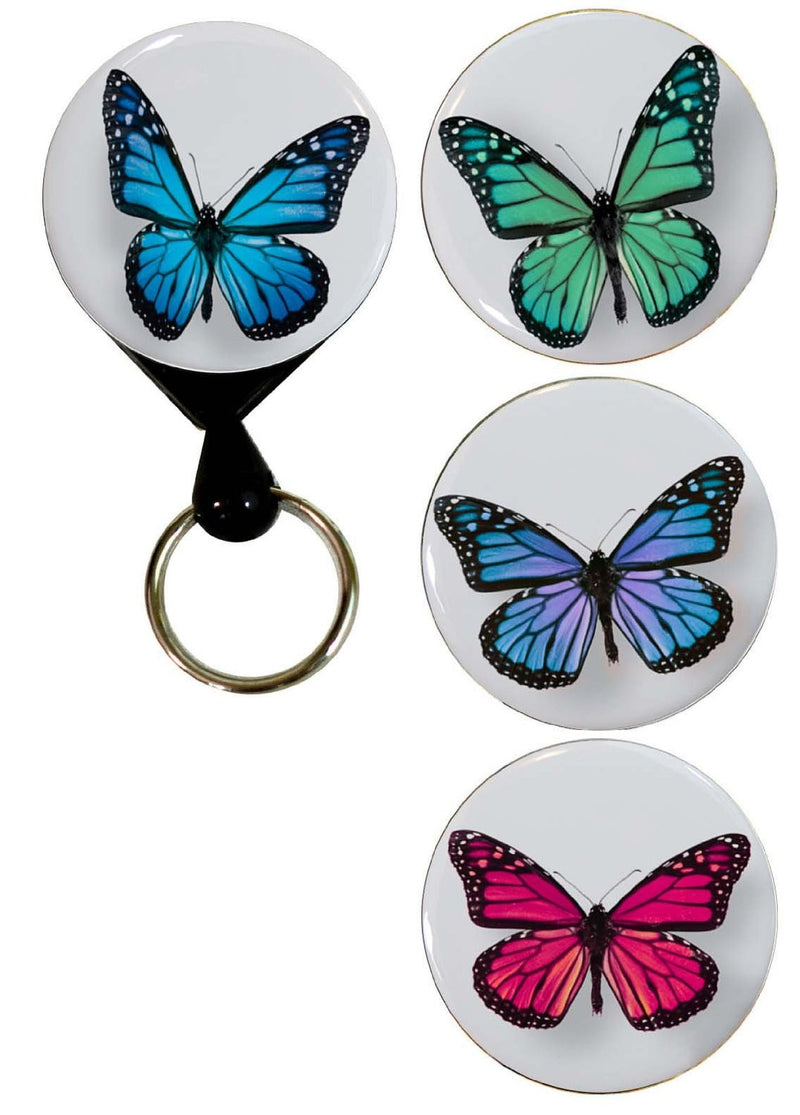 Buttonsmith® Butterflies Tinker Reel® Badge Reel – Made in USA