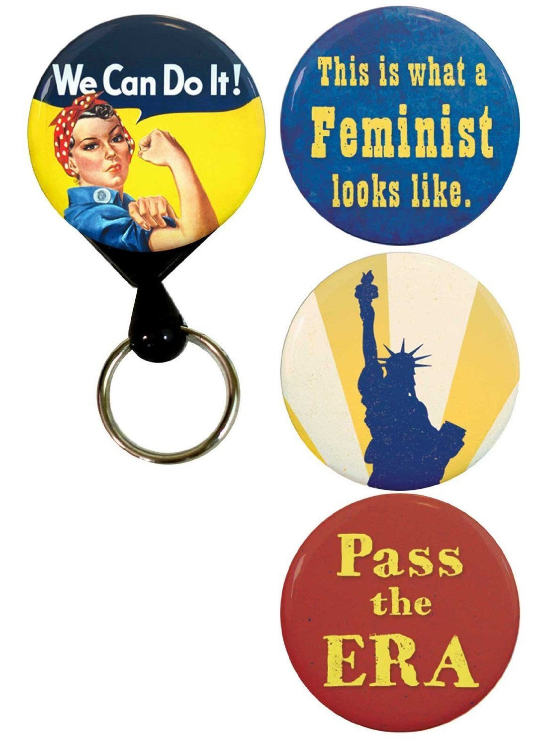 Buttonsmith® Feminist Tinker Reel® Badge Reel – Made in USA - Buttonsmith Inc.