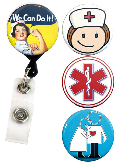 ASL Interpreter Symbol - Sign - PERSONALIZED - Button Badge Reel - Retractable id Holder - Alligator or Slide Clip - Badge Pull BR0185