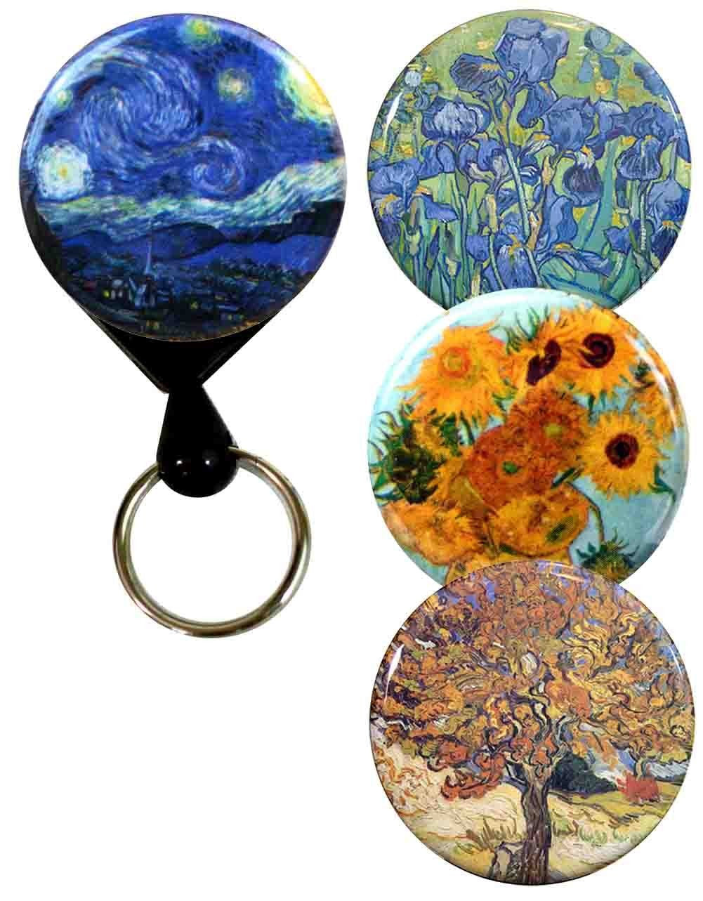 Buttonsmith® Van Gogh Tinker Reel® Badge Reel – Made in USA