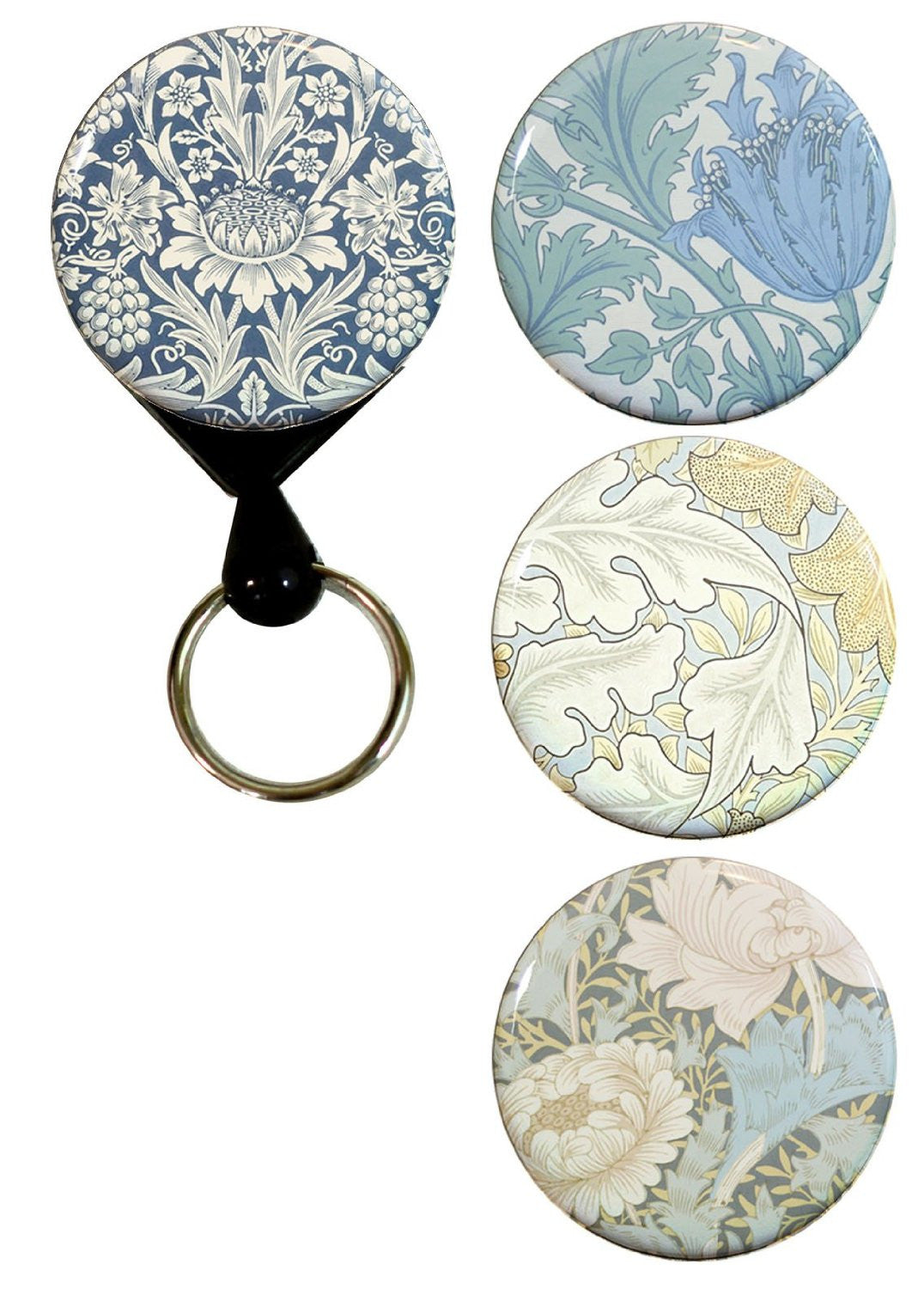 Buttonsmith® William Morris Chrysanthemum Tinker Reel® Badge Reel – Made in USA - Buttonsmith Inc.