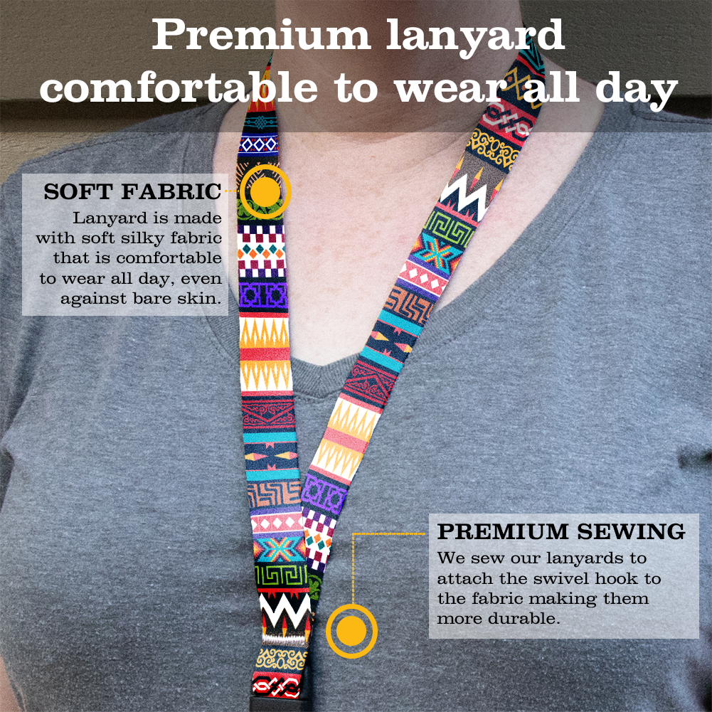 Multicultural Breakaway Lanyard - with Buckle and Flat Ring - Made in the USA