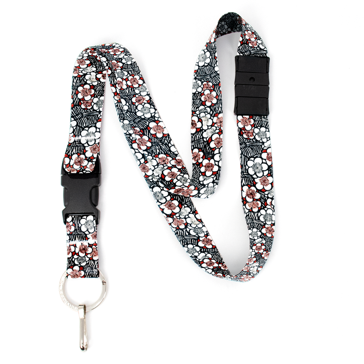 Bijutsu Sekai Floral Breakaway Lanyard - with Buckle and Flat Ring - Made in the USA