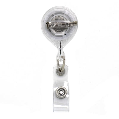 25 Pack - Premium Retractable Badge Reels with Alligator Swivel Clip On Back by Specialist ID (White)