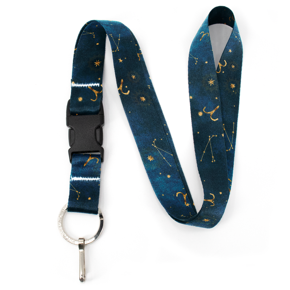 Aries Zodiac Premium Lanyard - with Buckle and Flat Ring - Made in the USA