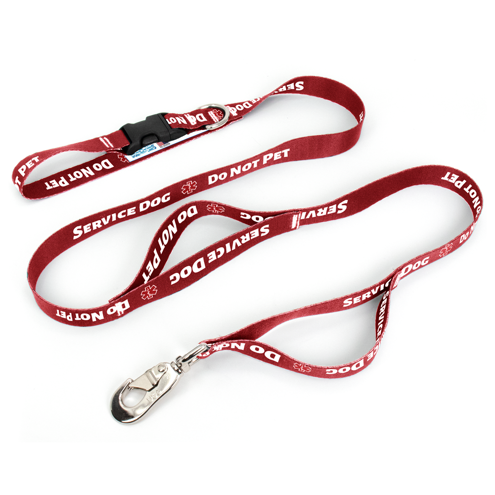 Do Not Pet Red Fab Grab Leash - Made in USA