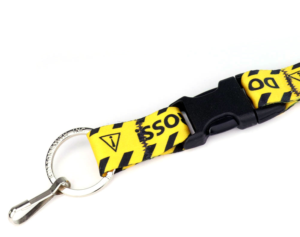 Buttonsmith Caution Breakaway Lanyard - Made in USA - Buttonsmith Inc.