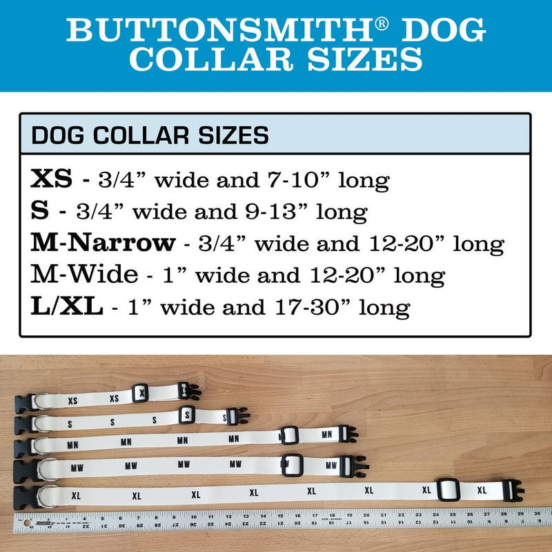 Support Dog Blue Dog Collar - Made in USA Medium Narrow Collar (13-21 Long, 3/4 Wide)