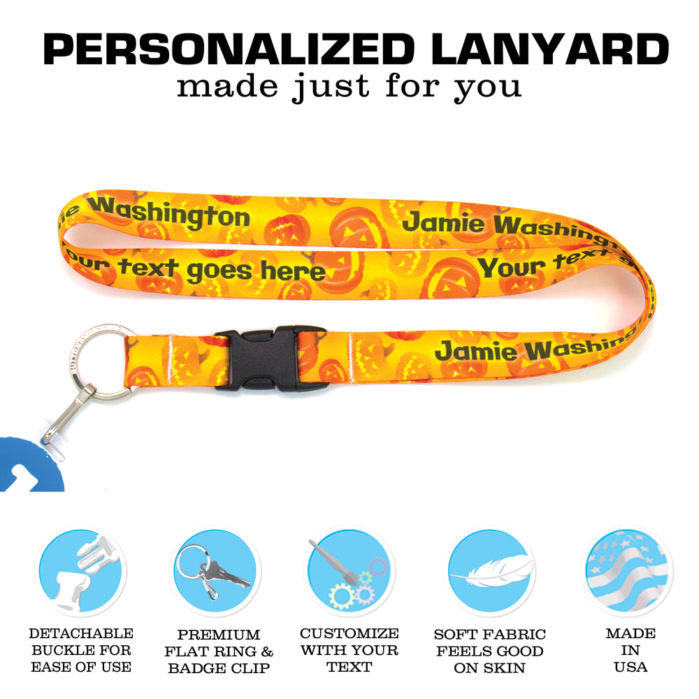 Buttonsmith Jack-O-Lantern Custom Lanyard - Made in USA - Buttonsmith Inc.