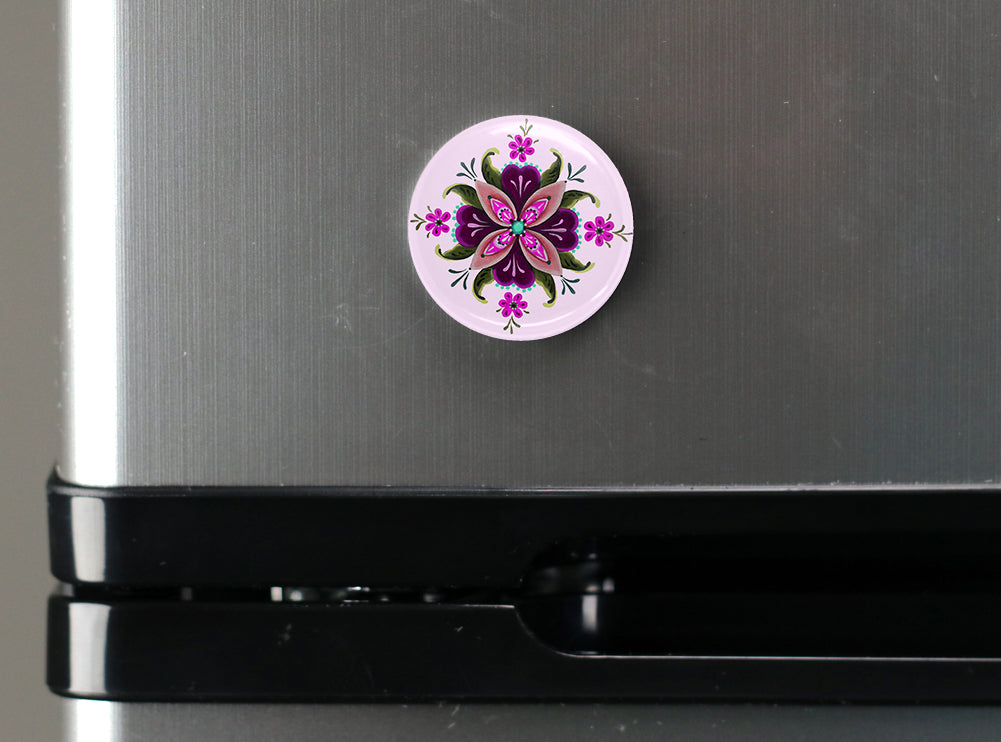 Buttonsmith McGovern Flowers Magnet Set - Based on the artwork of Rebecca McGovern - Made in the USA - Buttonsmith Inc.