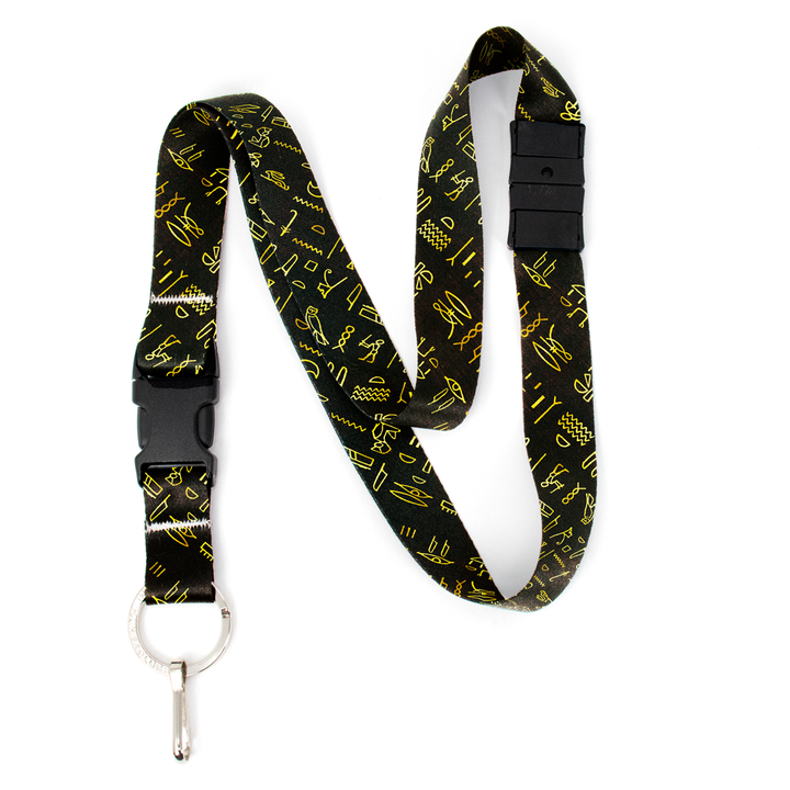 Egyptian Hieroglyphics Breakaway Lanyard - with Buckle and Flat Ring - Made in the USA