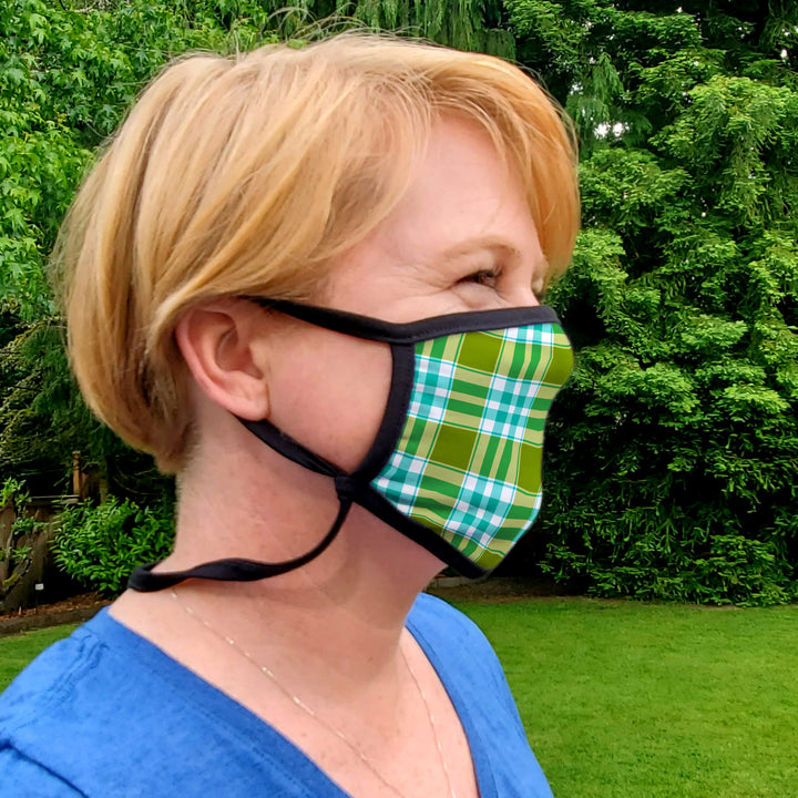 Buttonsmith Madras Adult XL Adjustable Face Mask with Filter Pocket - Made in the USA - Buttonsmith Inc.