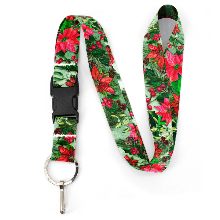 Holiday Flora Premium Lanyard - with Buckle and Flat Ring - Made in the USA