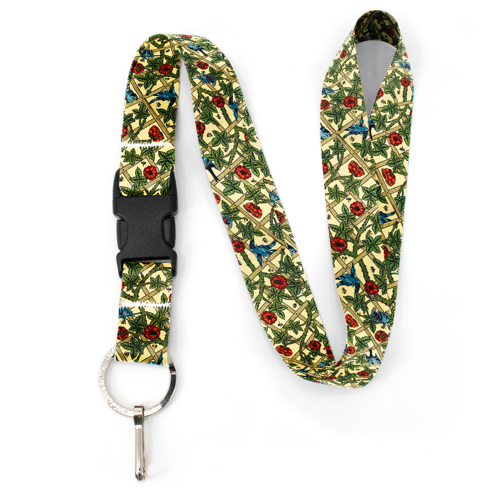 Buttonsmith Morris Trellis Premium Lanyard - with Buckle and Flat Ring ...