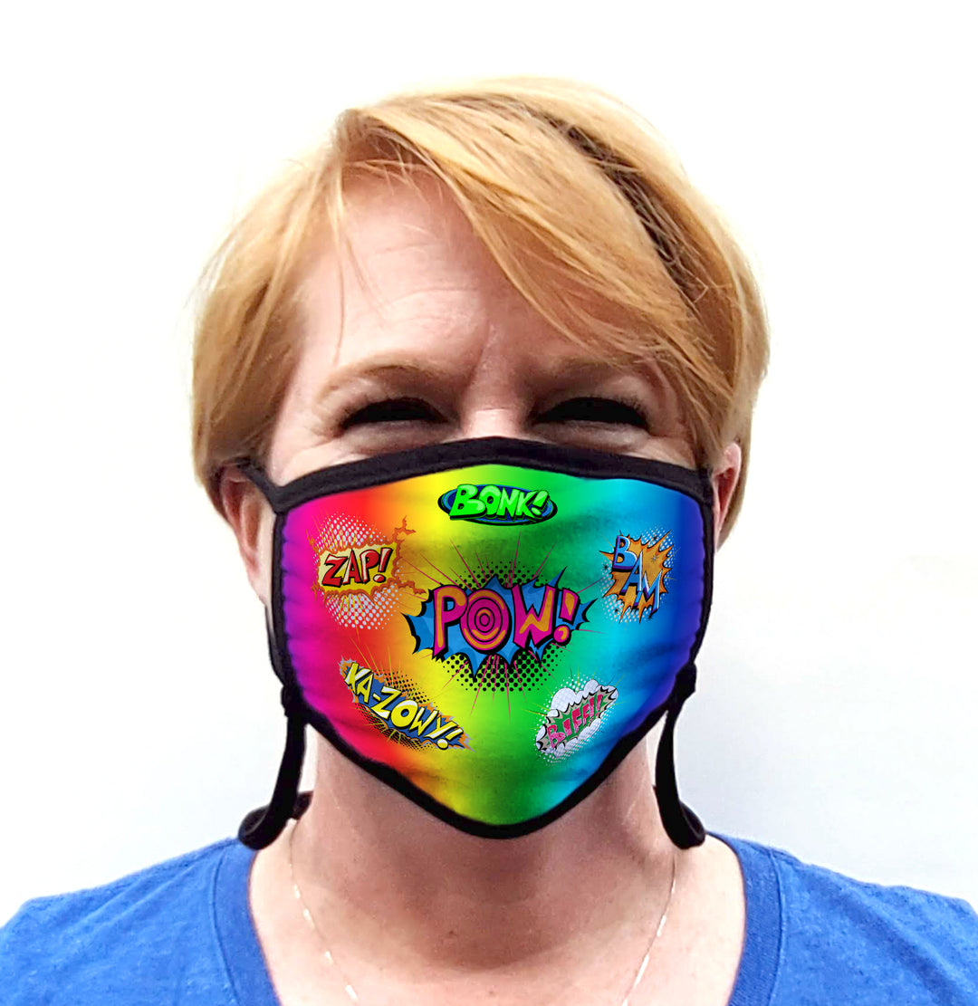 Buttonsmith Comix Adult Adjustable Face Mask with Filter Pocket - Made in the USA - Buttonsmith Inc.