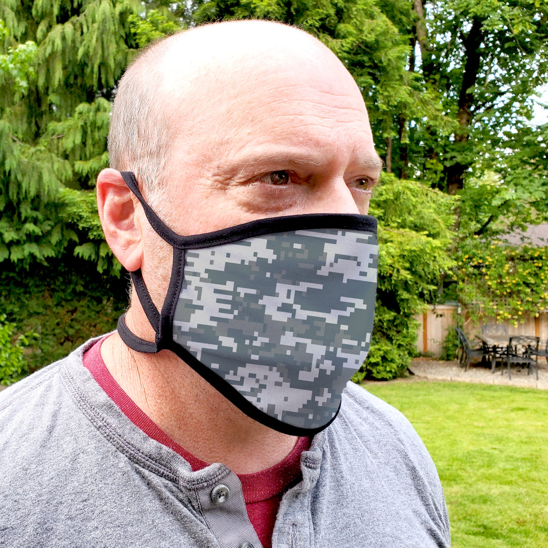 Buttonsmith Urban Camo Adult Adjustable Face Mask with Filter Pocket - Made in the USA - Buttonsmith Inc.