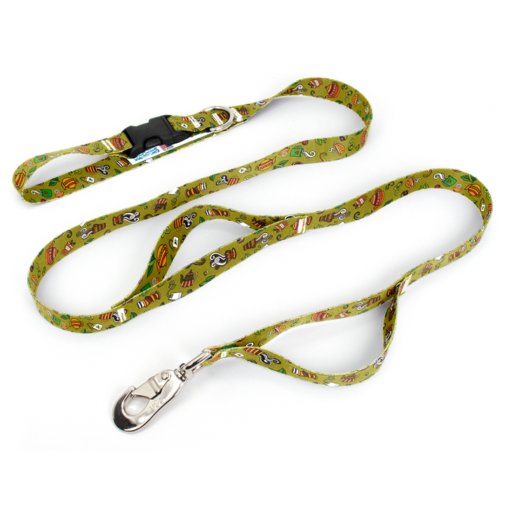 Tea Time Green Fab Grab Leash - Made in USA