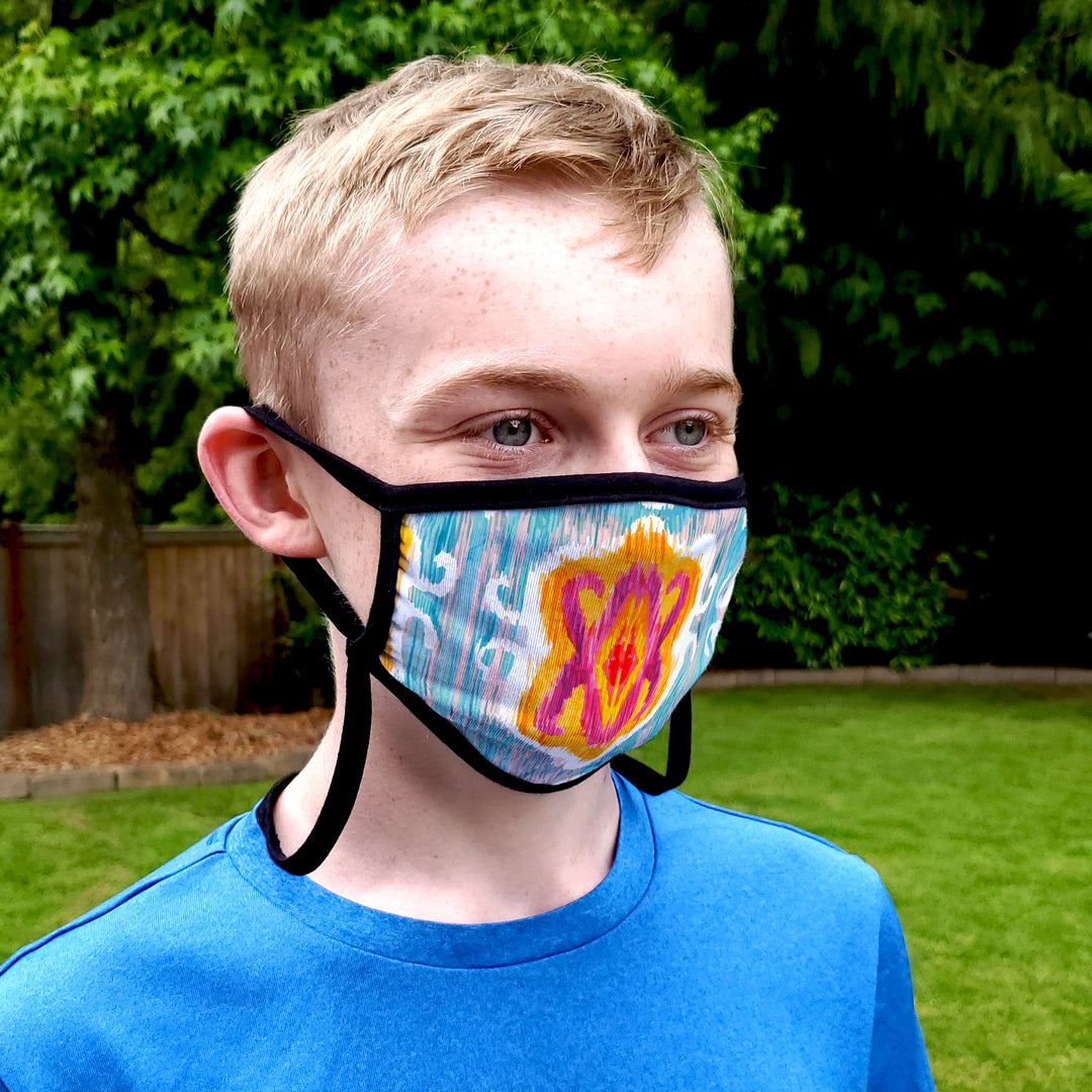 Buttonsmith Blossom Youth Adjustable Face Mask with Filter Pocket - Made in the USA - Buttonsmith Inc.