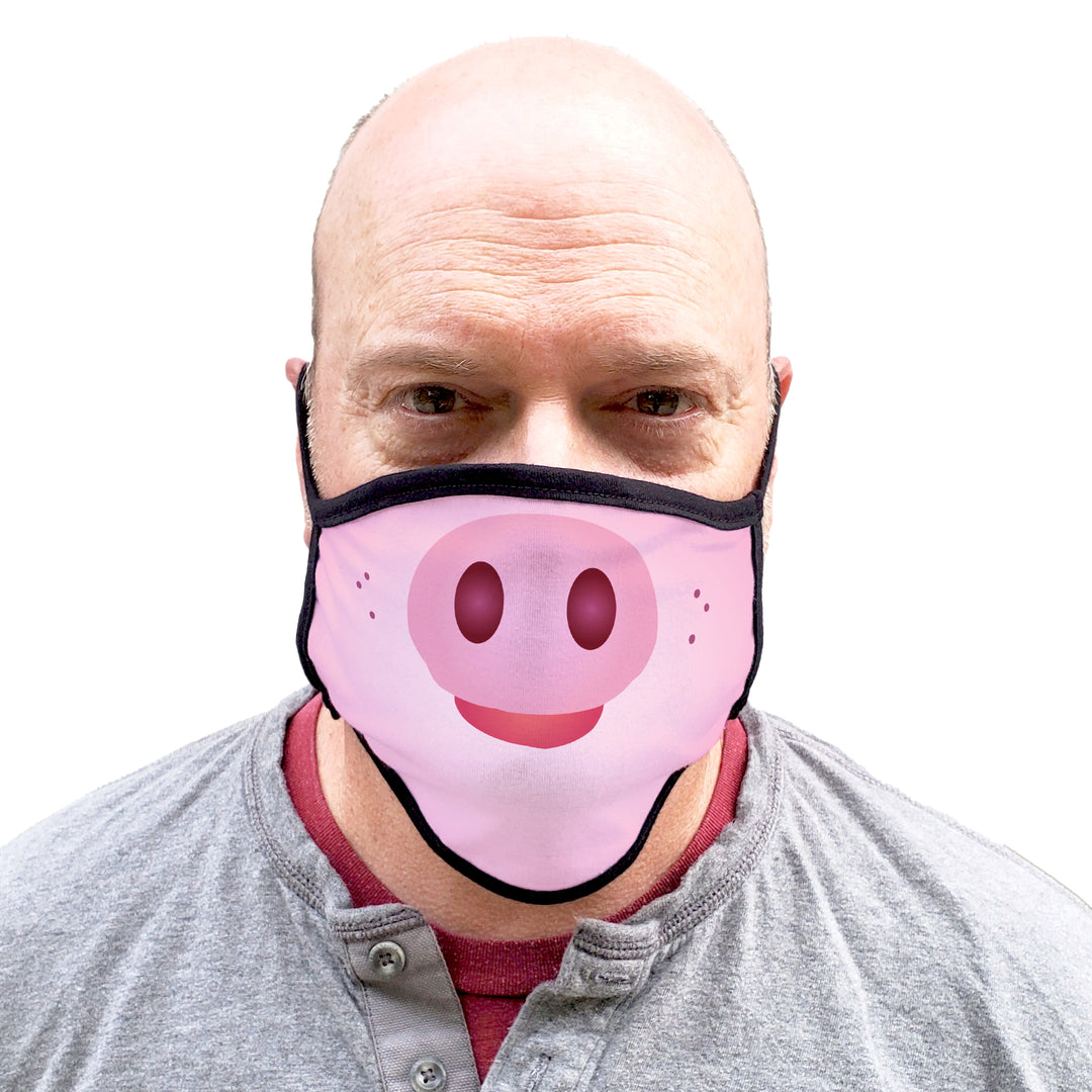 Buttonsmith Cartoon Piglet Face Adult XL Adjustable Face Mask with Filter Pocket - Made in the USA - Buttonsmith Inc.