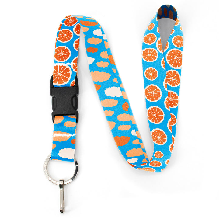 Buttonsmith Tangerine Dreams Premium Lanyard - with Buckle and Flat Ring - Made in the USA - Buttonsmith Inc.