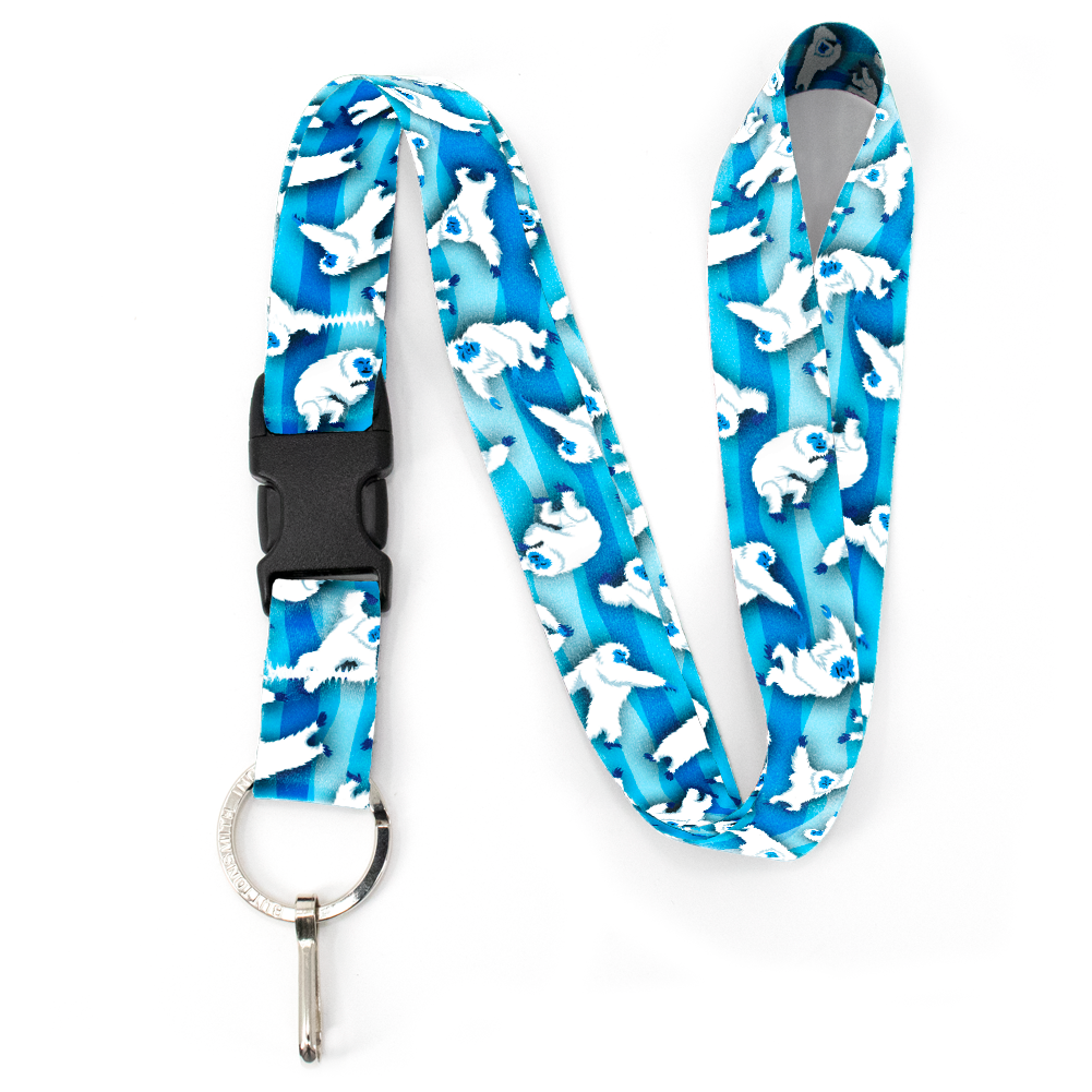 Buttonsmith Dancing Yeti Premium Lanyard - with Buckle and Flat Ring ...