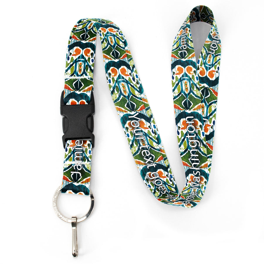 Buttonsmith Ikat Pattern Premium Lanyard - with Buckle and Flat Ring - Made in the USA - Buttonsmith Inc.