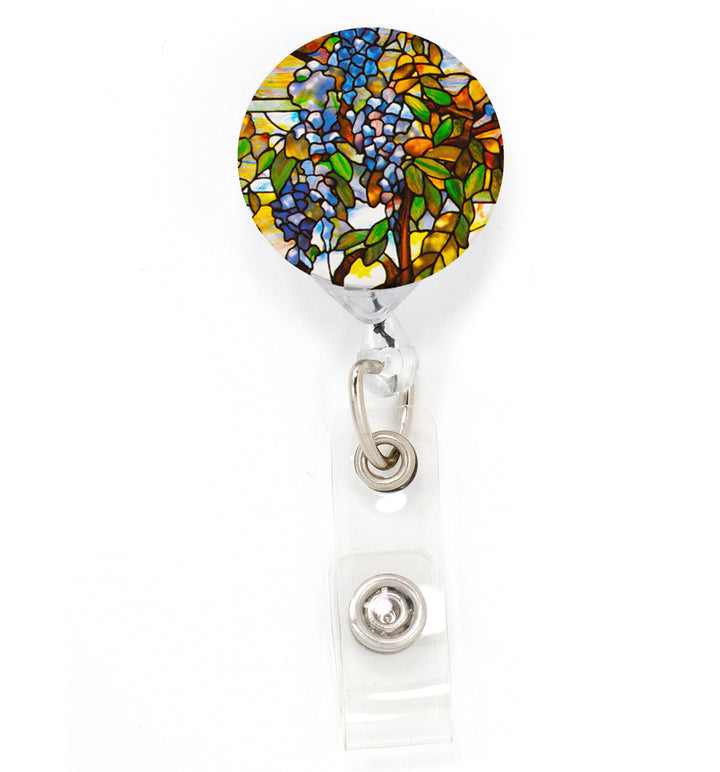 Buttonsmith Tiffany Wisteria Tinker Reel Retractable Badge Reel - Made in the USA - Buttonsmith Inc.