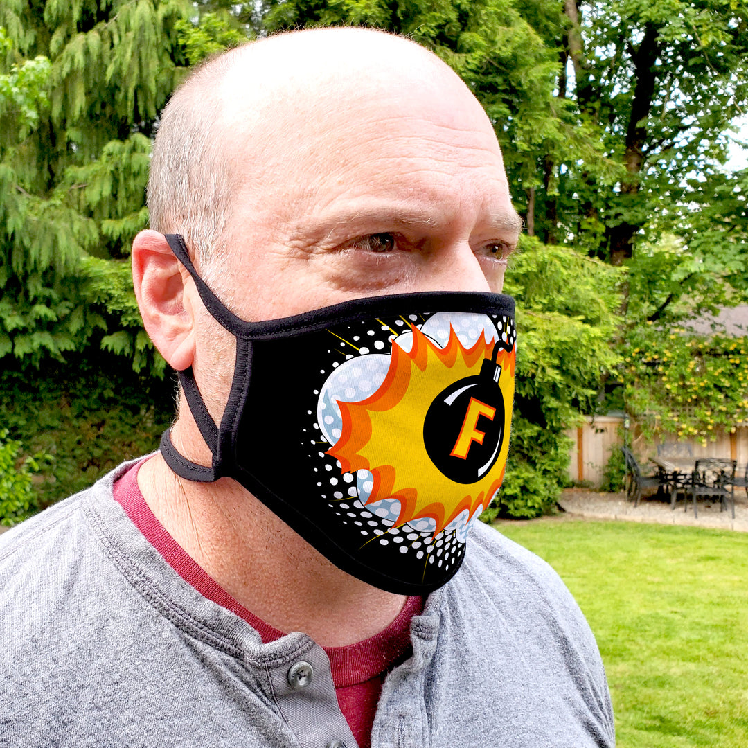 Buttonsmith F-Bomb Adult Adjustable Face Mask with Filter Pocket - Made in the USA - Buttonsmith Inc.