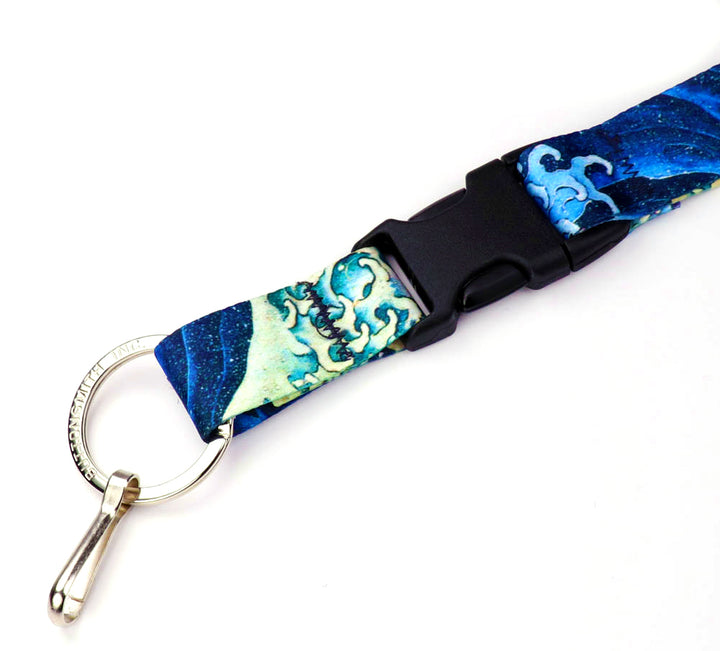 Buttonsmith Hokusai Waves Custom Lanyard - Made in USA - Buttonsmith Inc.