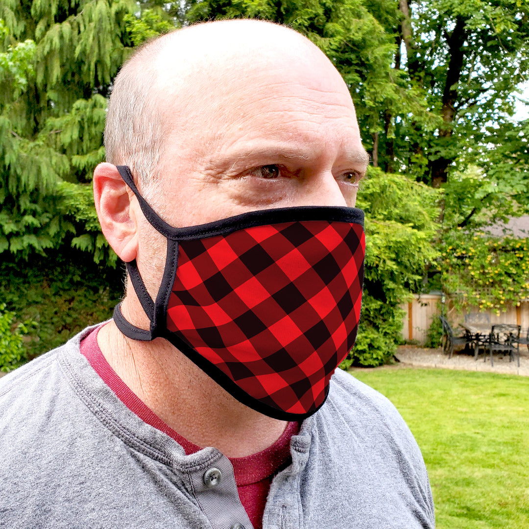 Buttonsmith Buffalo Adult XL Adjustable Face Mask with Filter Pocket - Made in the USA - Buttonsmith Inc.