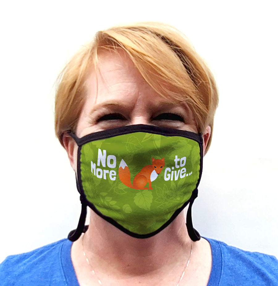 Buttonsmith No More Fox Adult Adjustable Face Mask with Filter Pocket - Made in the USA - Buttonsmith Inc.