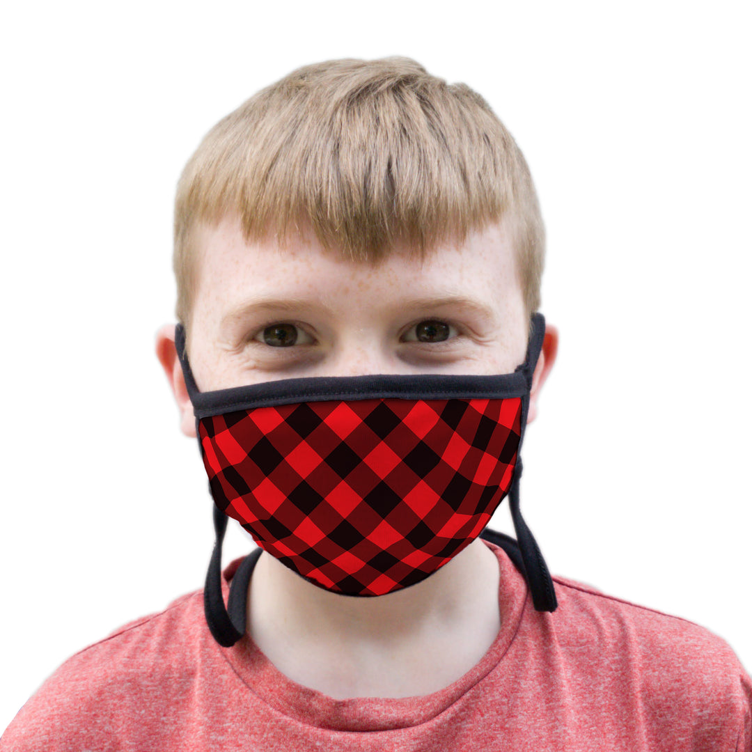 Buttonsmith Buffalo Youth Adjustable Face Mask with Filter Pocket - Made in the USA - Buttonsmith Inc.