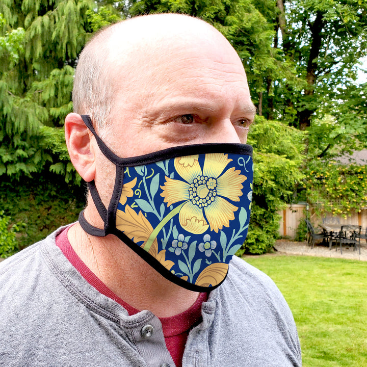 Buttonsmith William Morris Compton Blue Child Face Mask with Filter Pocket - Made in the USA - Buttonsmith Inc.