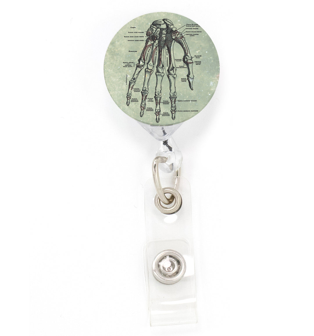 Buttonsmith Anatomy Hand Tinker Reel Retractable Badge Reel - Made in the USA - Buttonsmith Inc.