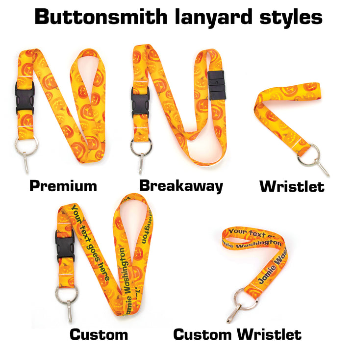 Buttonsmith Jack-O-Lantern Custom Lanyard - Made in USA - Buttonsmith Inc.