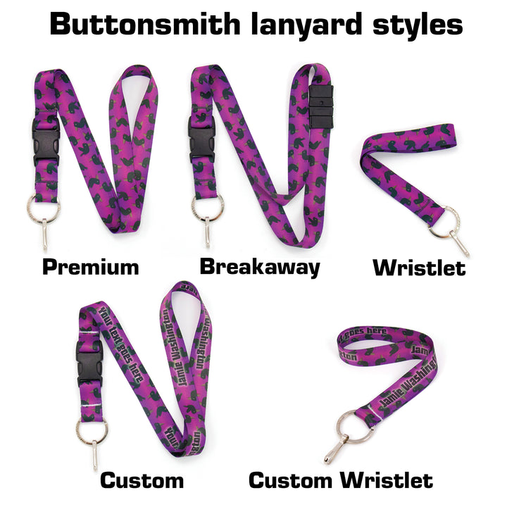 Buttonsmith Purple Crows Halloween Lanyard - Made in USA - Buttonsmith Inc.