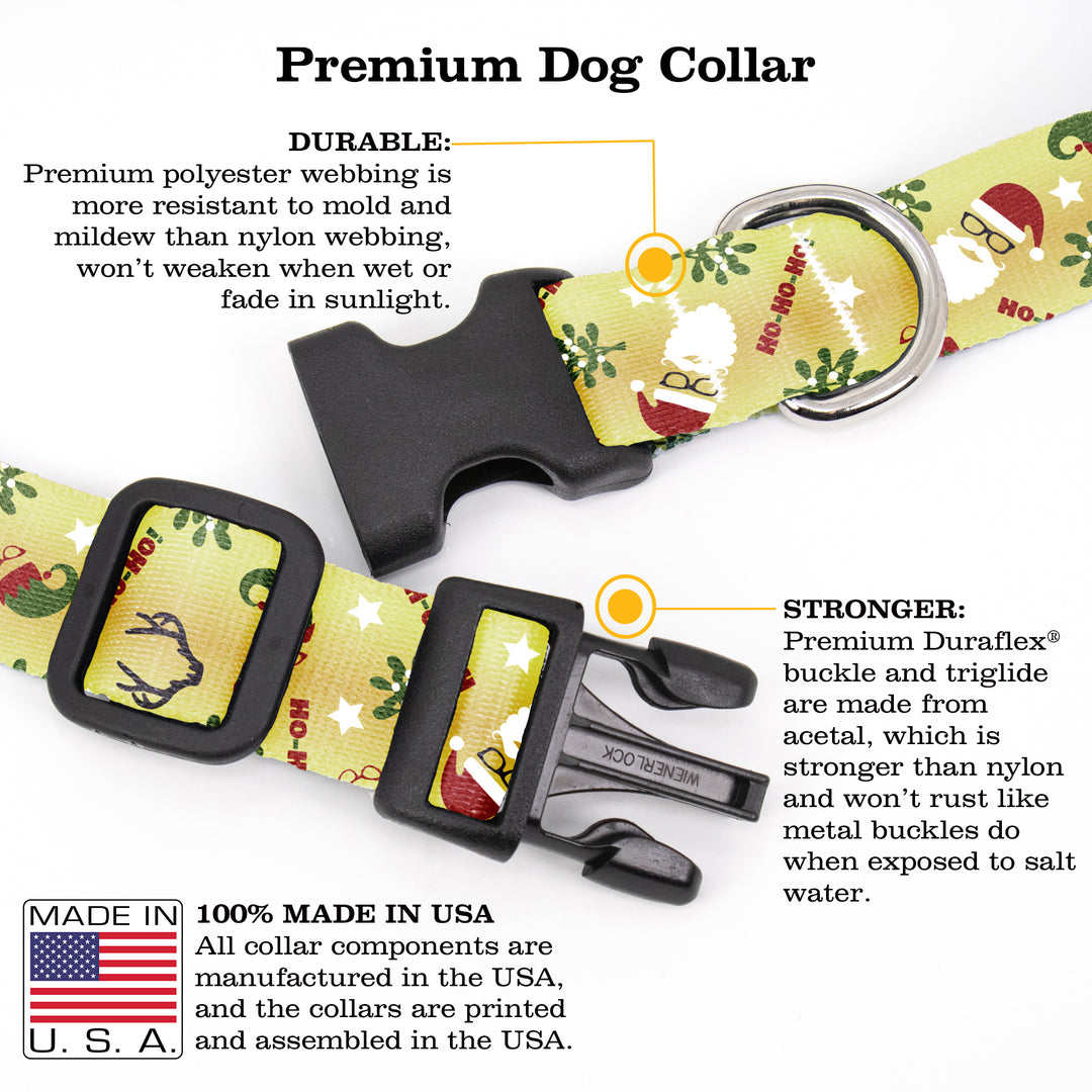 Buttonsmith Golden Santa Dog Collar - Made in the USA - Buttonsmith Inc.