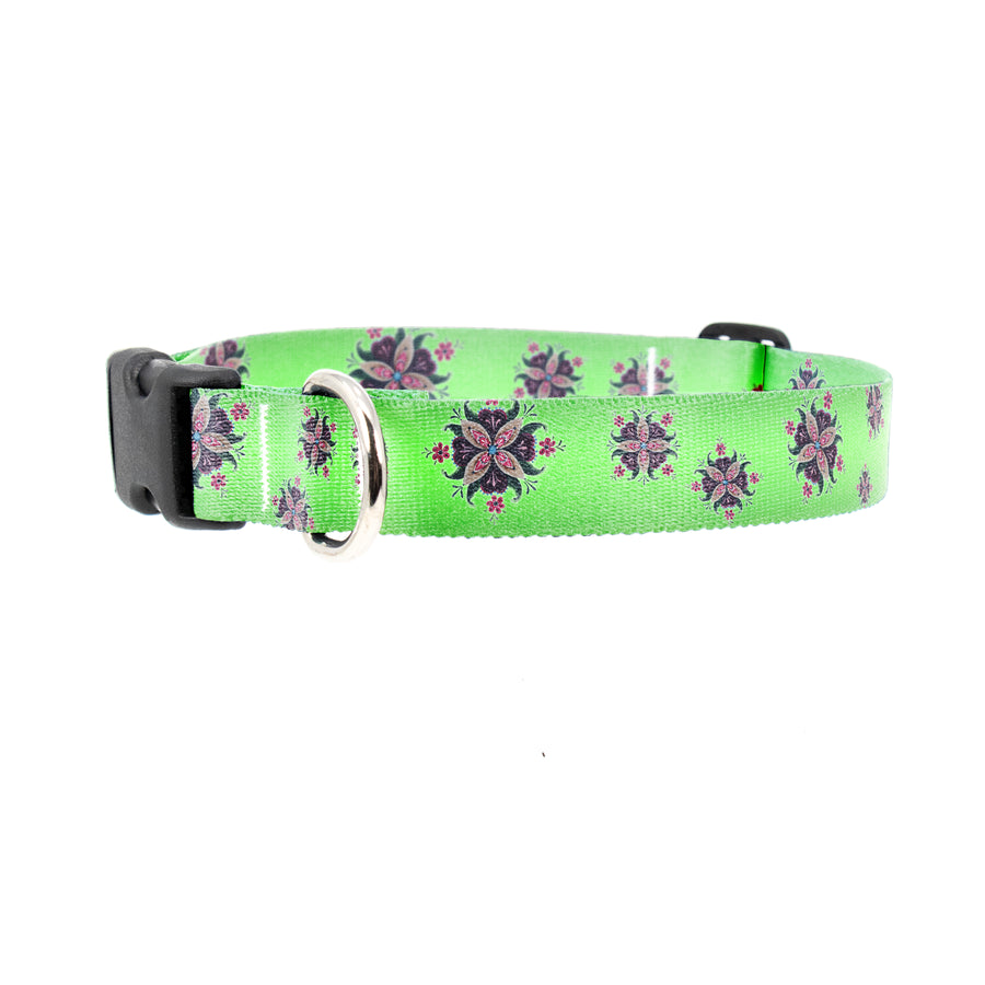 Buttonsmith McGovern Purple Rosemaling Dog Collar - Made in the USA - Buttonsmith Inc.