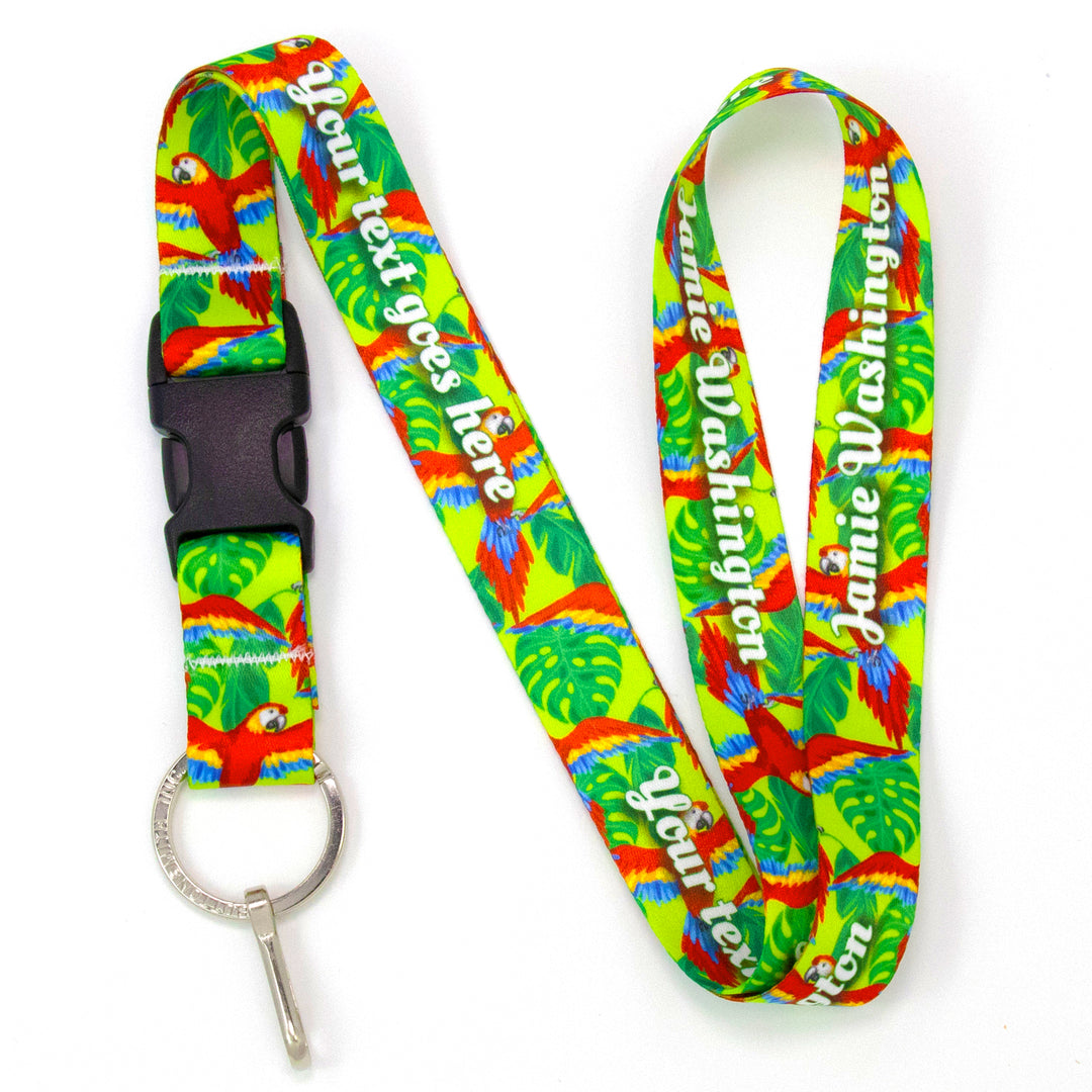 Buttonsmith Scarlet Macaw Custom Lanyard Made in USA - Buttonsmith Inc.