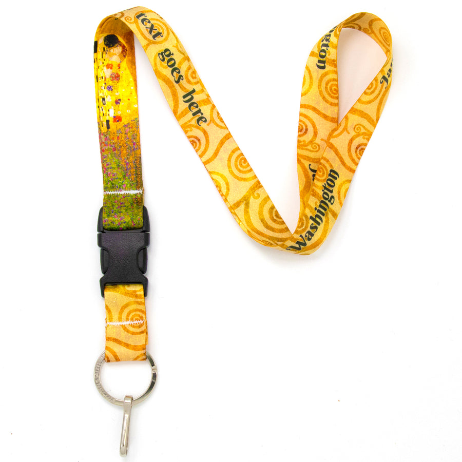 Buttonsmith Gustav Klimt Kiss Custom Lanyard - Made in USA - Buttonsmith Inc.