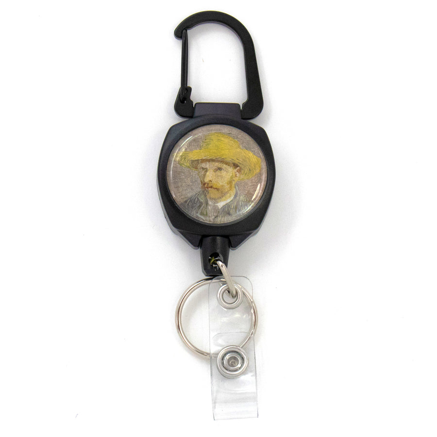 Buttonsmith® Van Gogh Straw Hat Heavy Duty Sidekick Badge Reel - Buttonsmith Inc.