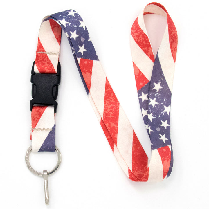 Buttonsmith Old Glory Premium Lanyard - Made in USA - Buttonsmith Inc.