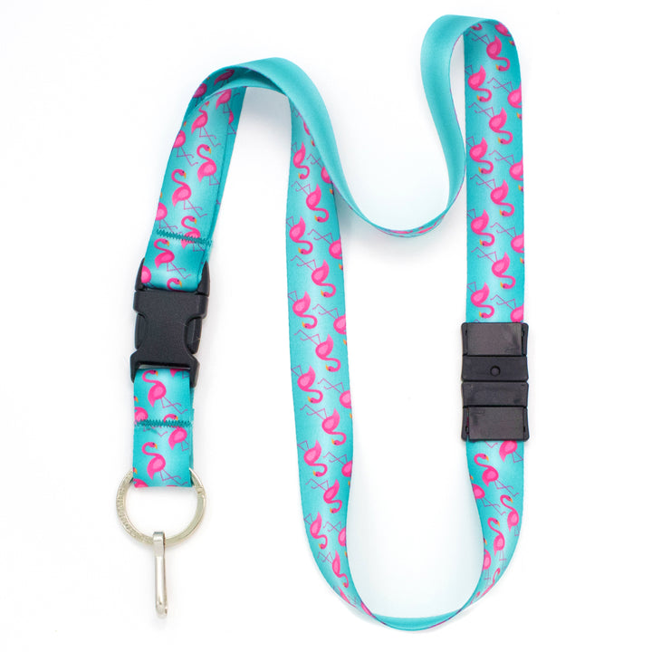 Buttonsmith Flamingos Breakaway Lanyard - Made In USA - Buttonsmith Inc.