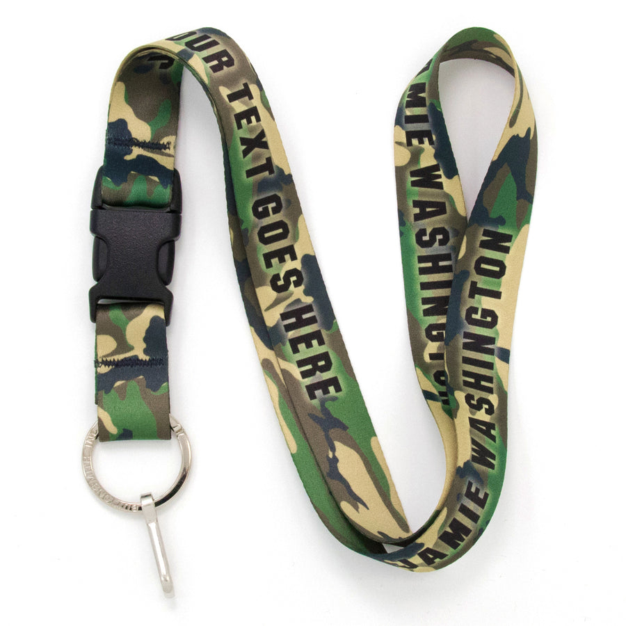 Buttonsmith Woodland Camo Custom Lanyard Made in USA - Buttonsmith Inc.